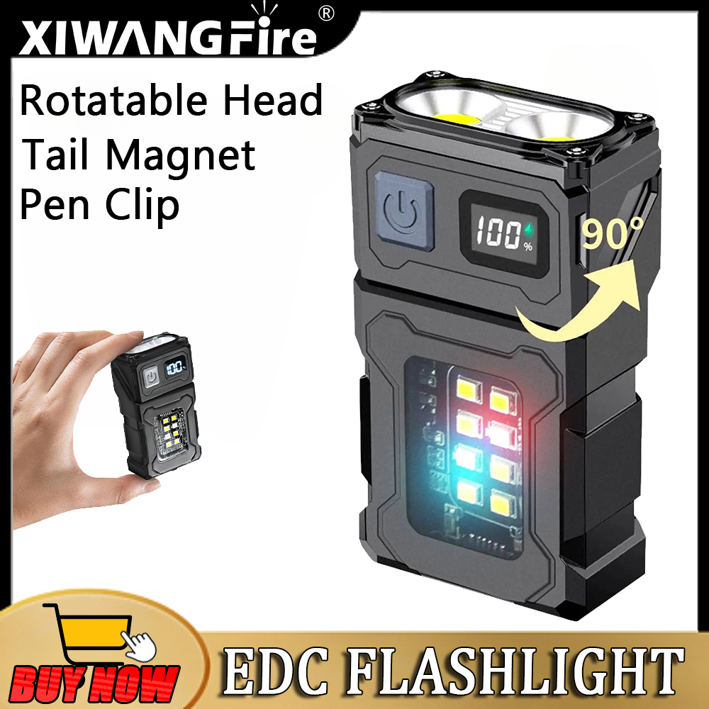 Keychain Flashlight - Mini LED Handheld Flashlights USB Rechargeable