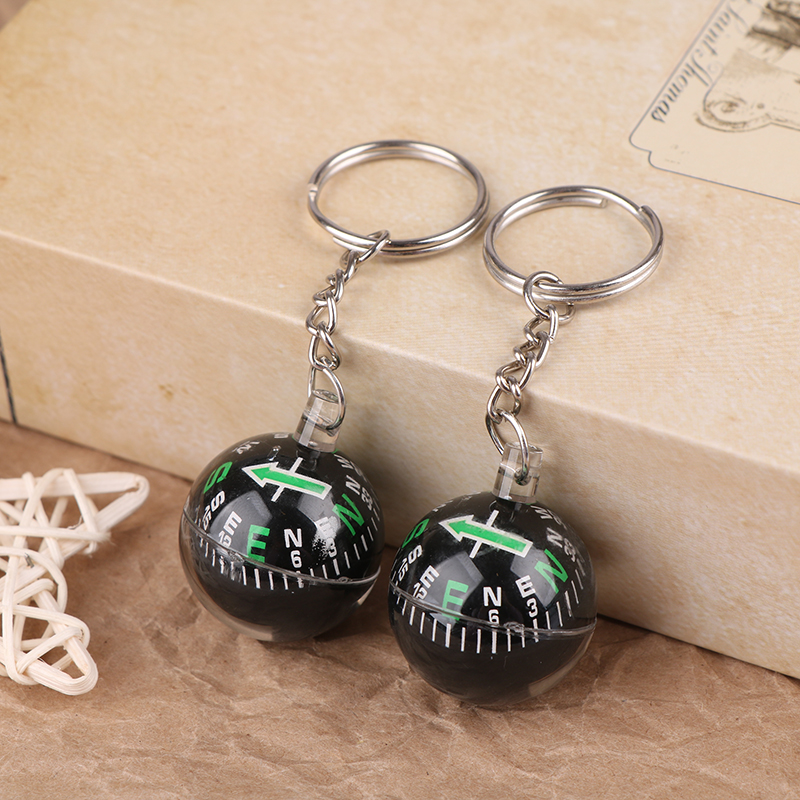 Compass Keychain Mini - 2 Pcs Portable Lightweight Emergency Compass