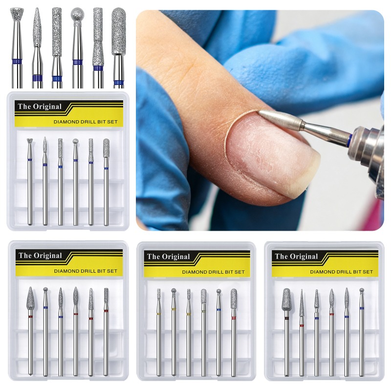 Nail File Titanium - 6pcs Different Styles Nail Drill Machine