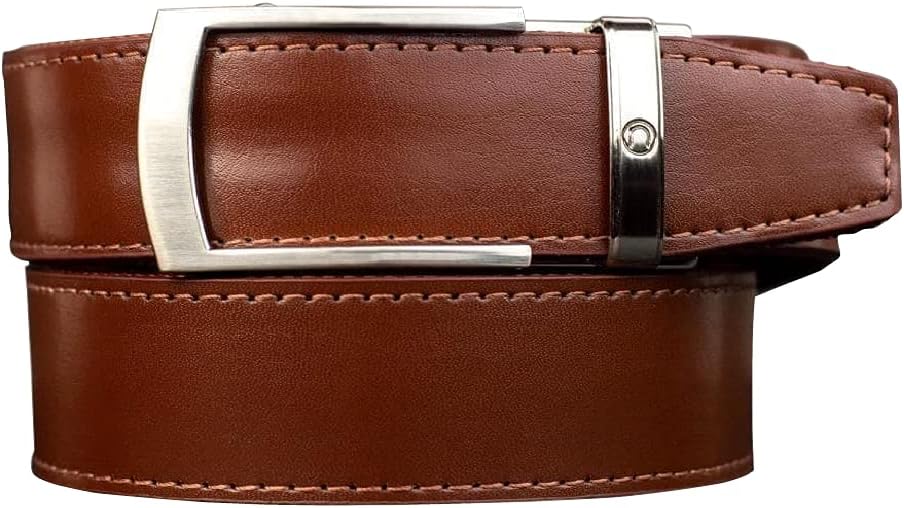 Edc Carry Gun - Men's Ratchet Belt with Leather Strap