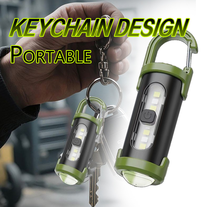 Keychain Flashlight - Powerful EDC LED Flashlight Keychain Rechargeable