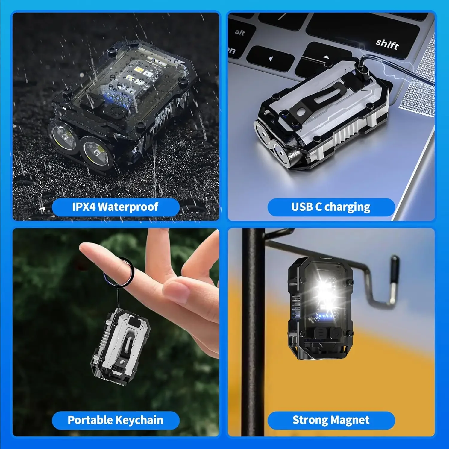 Clip-On Flashlight Rechargeabl – Keychain Flashlight Bewertung und Preis