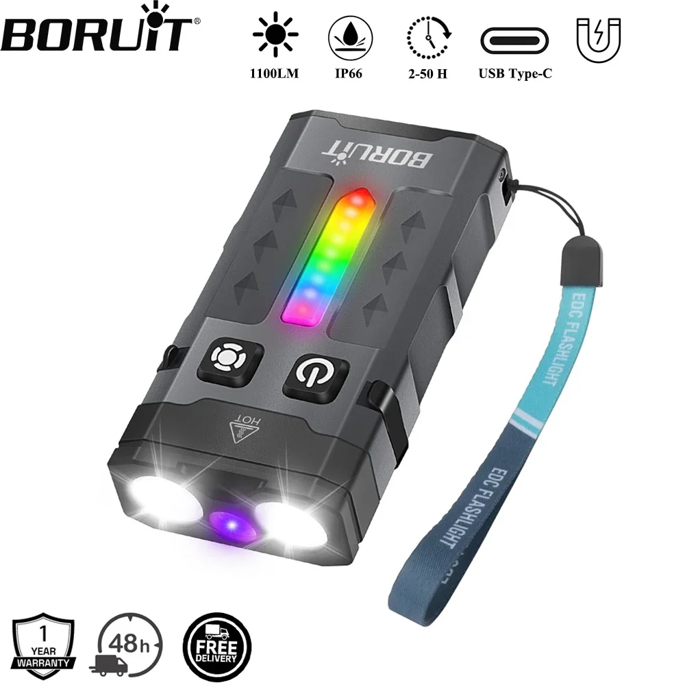 BORUiT EV20 1100LM EDC UV Keyc – Keychain Flashlight Bewertung und Preis
