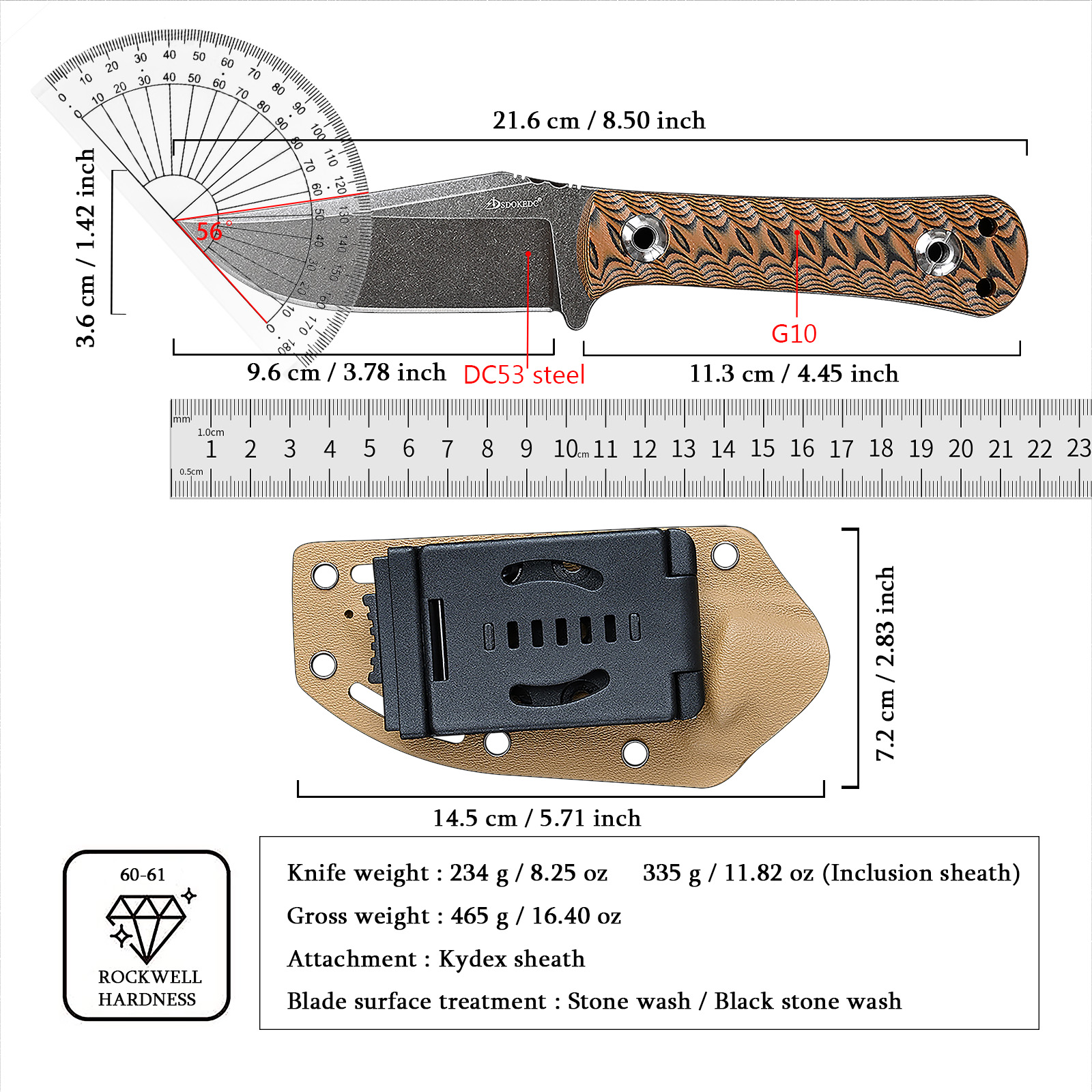 SDOKEDC Portable EDC Carry Cut – Edc Carry Fixed Blade Bewertung und Preis